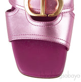 Christian Dior OR Montaigne Metallic Fuchsia Heels Slide