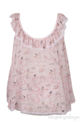 Light Pink Printed Ruffle Camisole Set
