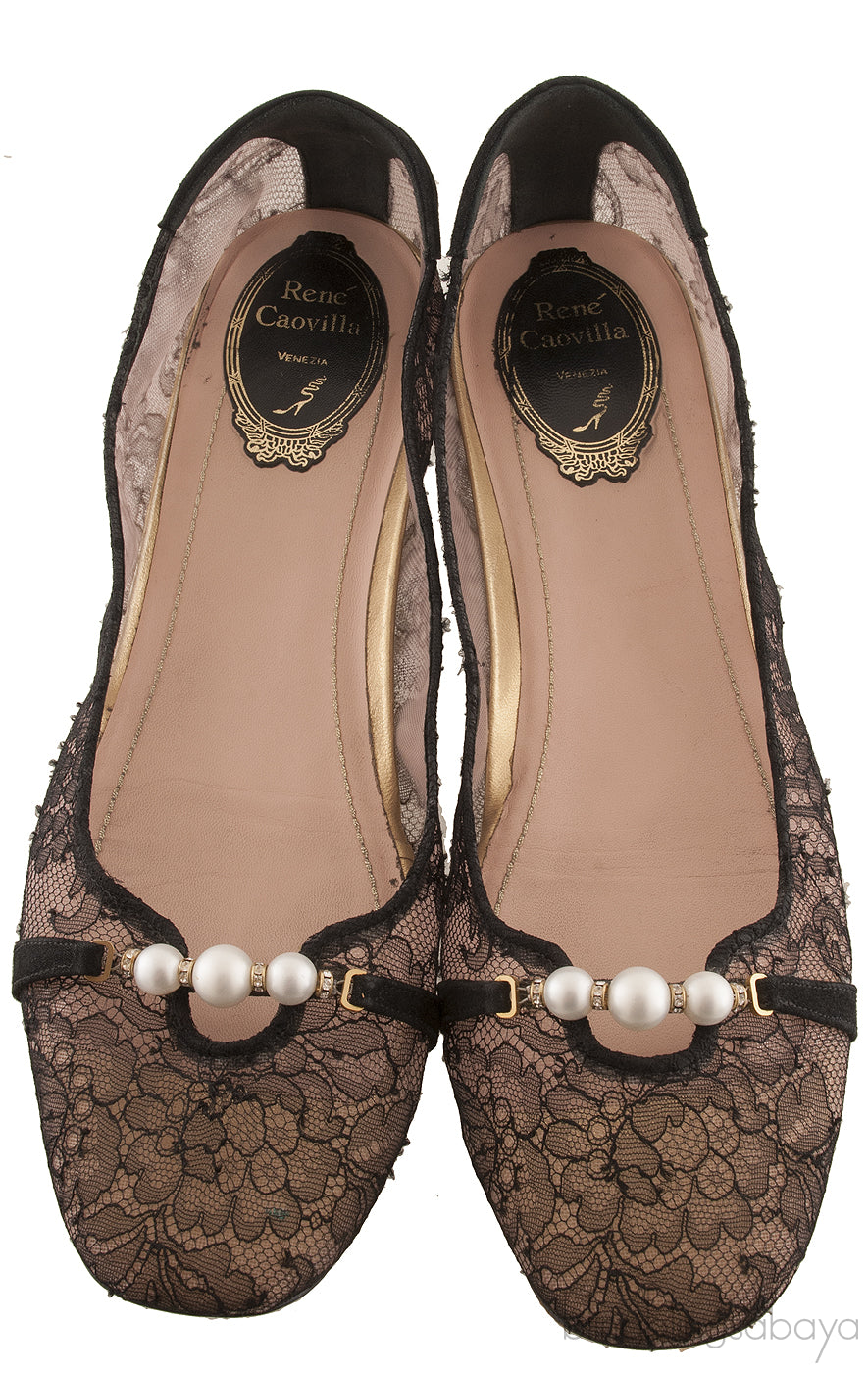 Black Lace Ballet Flat