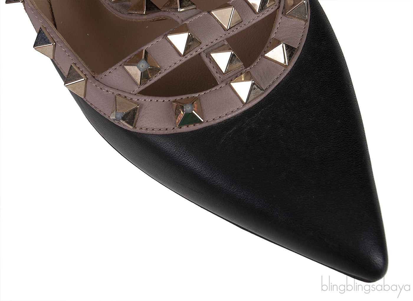 Black Matte Rockstud Flat Ballerina