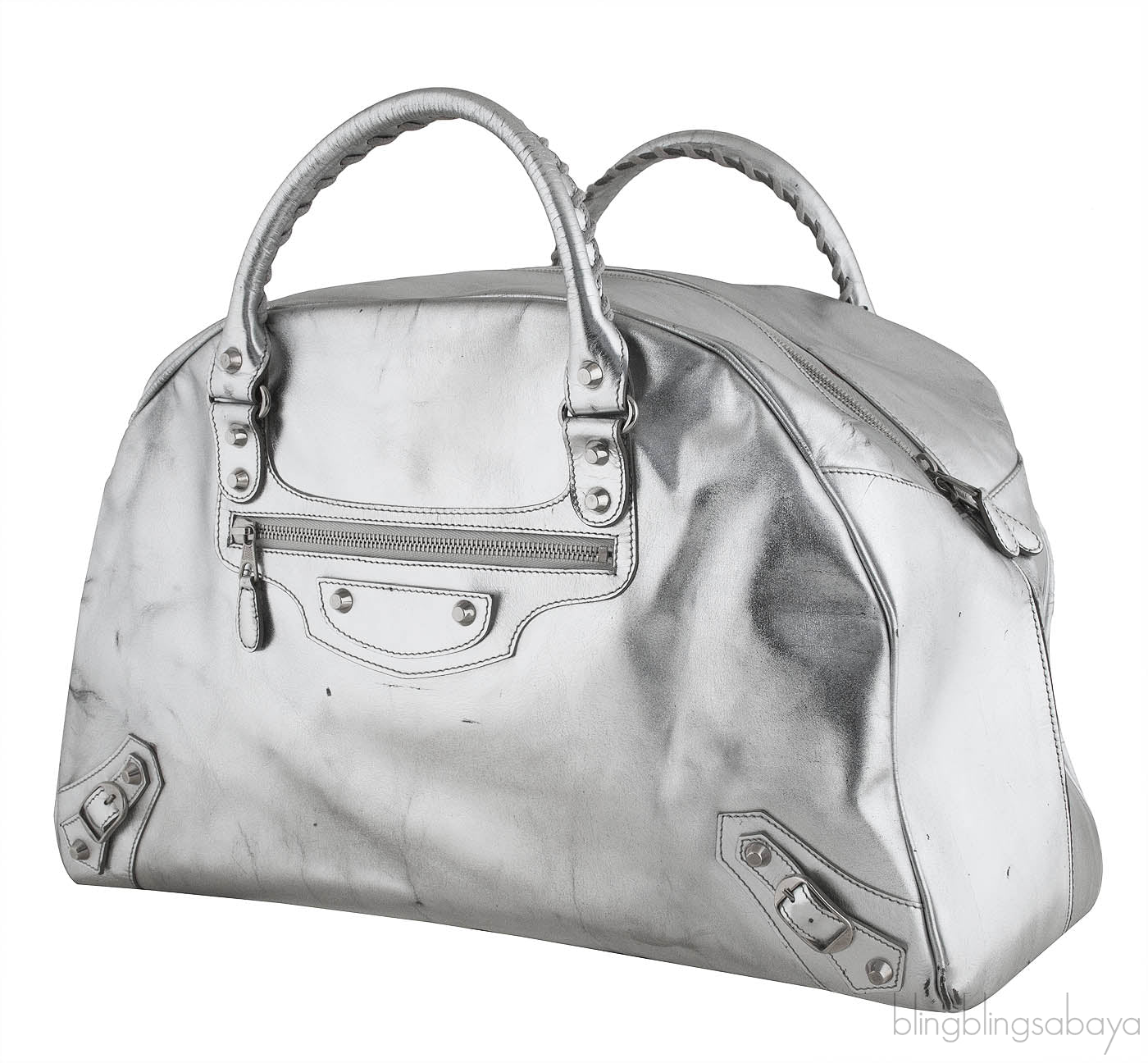 Silver Medium Bowling Bag