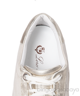 Loro Piana My Wind Beige Nylon and Gold Leather Sneakers