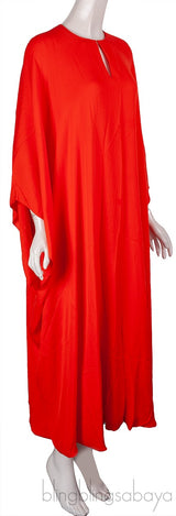Orange Silk Kaftan Dress