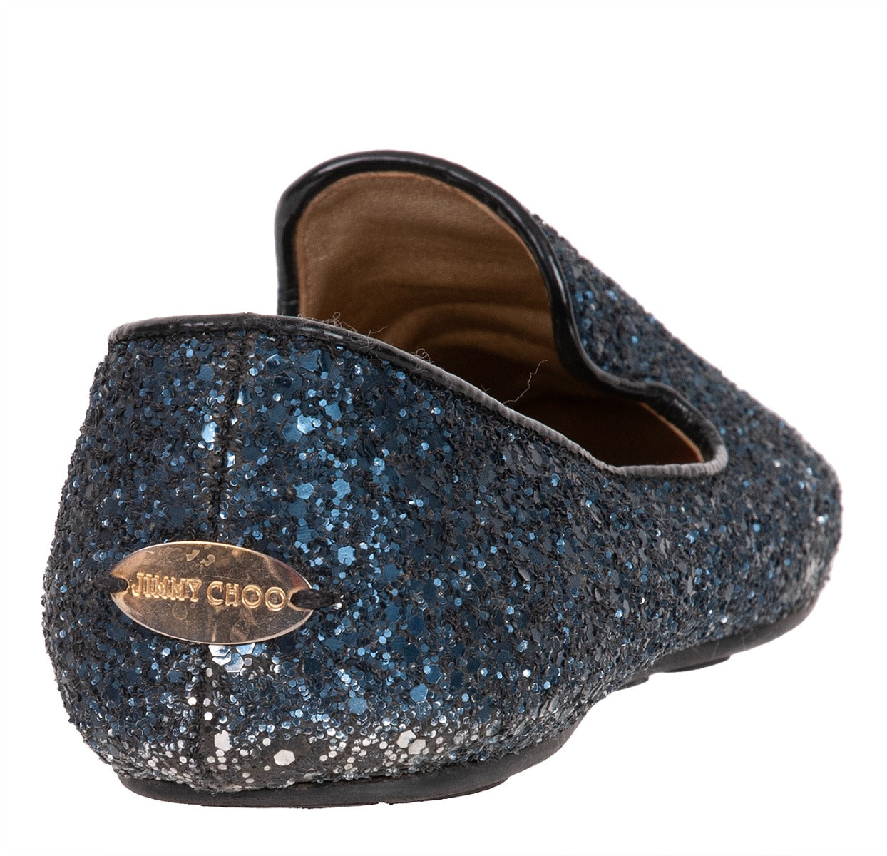 Dark Blue Glittery Flat Shoes