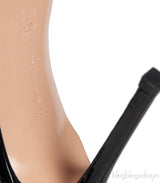 PVC Black Slingback Pointed Toe Heels