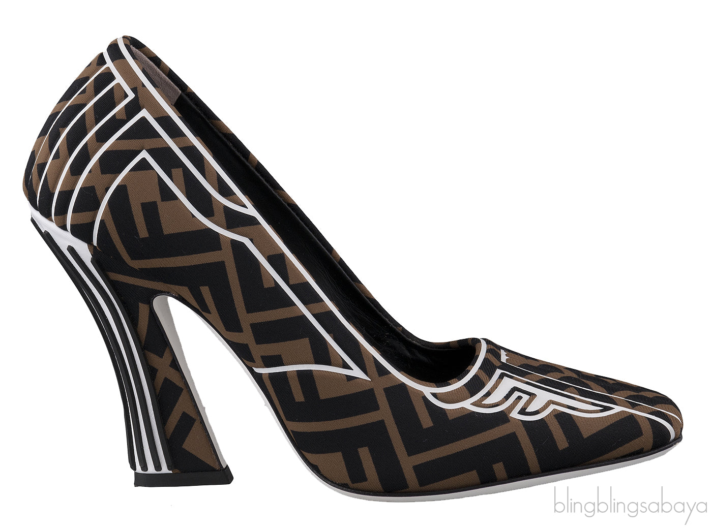 FF Motif Square Toe Pumps