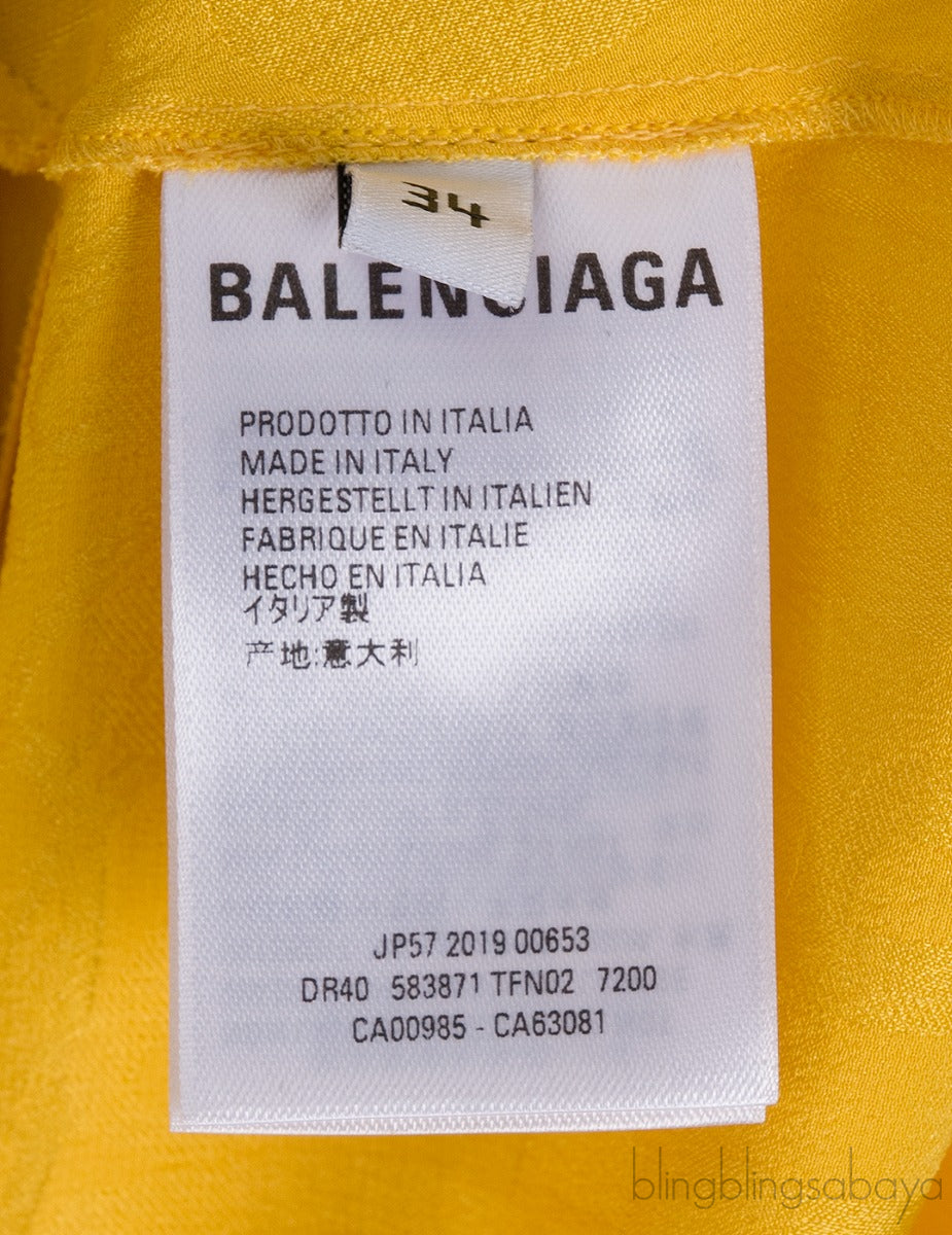 Logo-print Asymmetric Wrap Dress Yellow