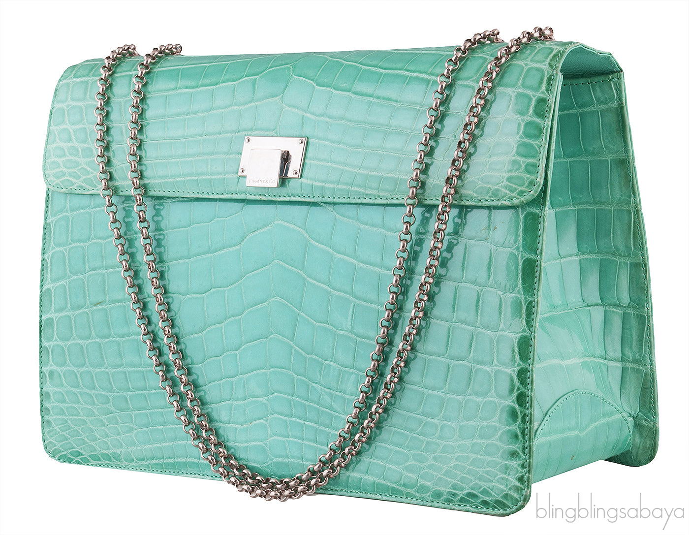 Tiffany Blue Cornelia Lunch Box Crocodile Bag