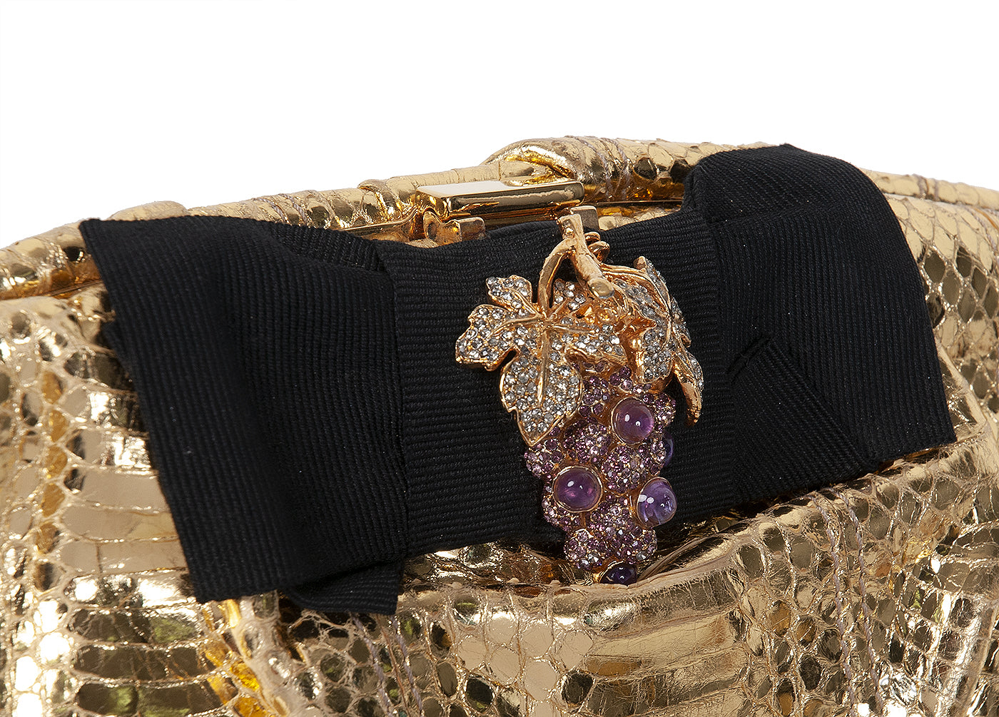 Dolce & Gabbana Gold Snakeskin Wallet Clutch