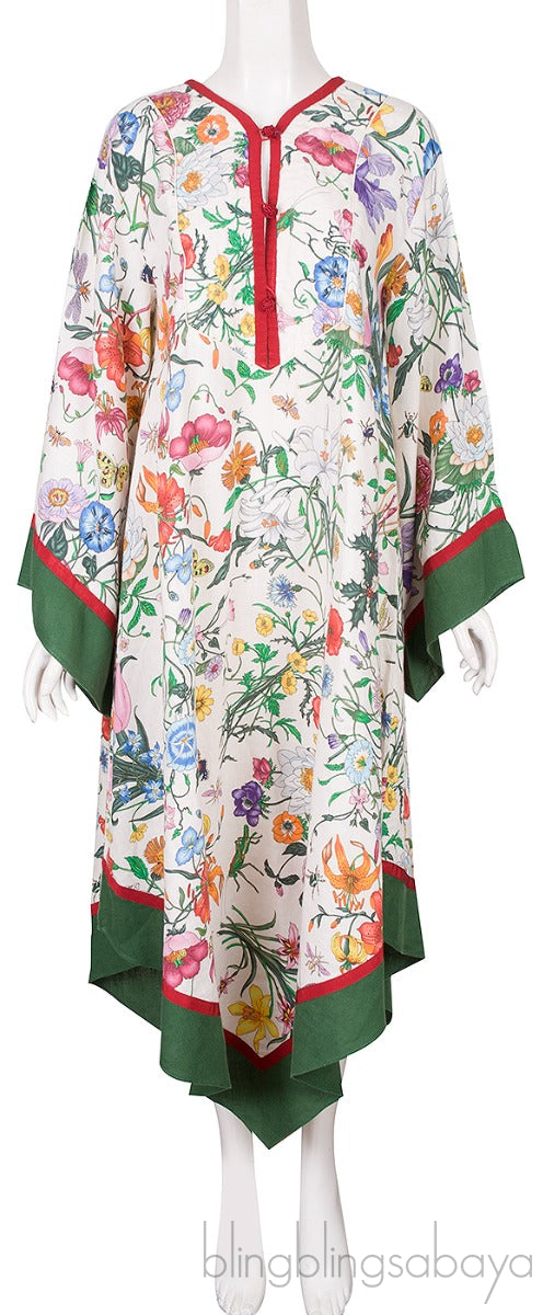 Printed Asymmetric Kimono Dress