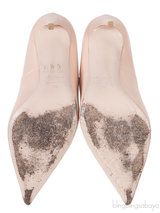 Nude Leather Pointed Toe Heels