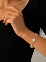 Van Cleef & Arpels Vintage Alhambra 5 Motif Rock Crystal Bracelet