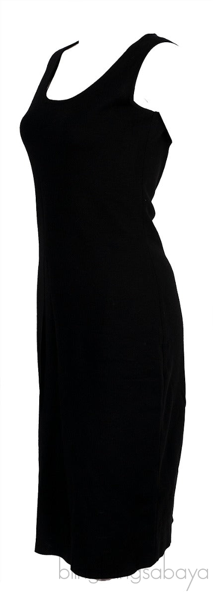 Black Sleeveless Knee Length Dress