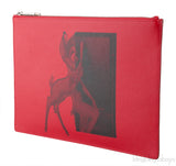 Red Iconic Print Pouch