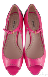 Capreto Bi-color Peep Toe Heels