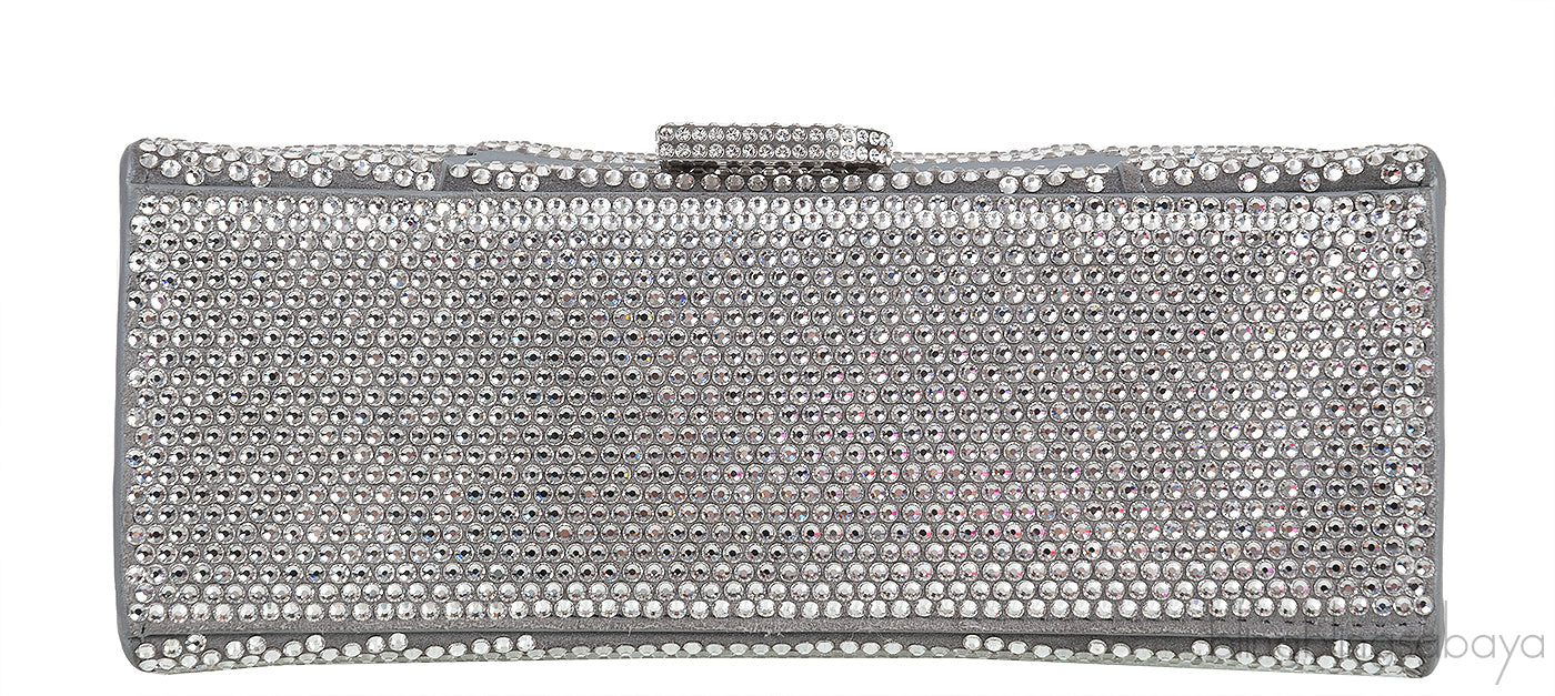 Silver Hourglass XS Rhinestone Suede Calfskin