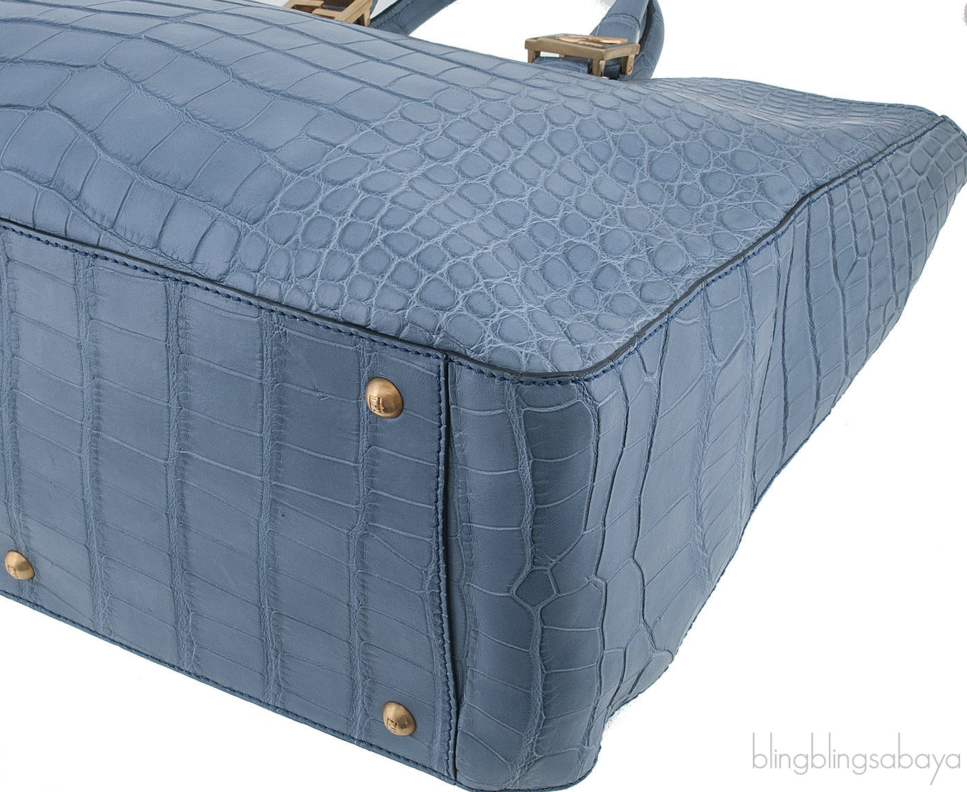 Twin Alligator Blue Jean Tote Bag