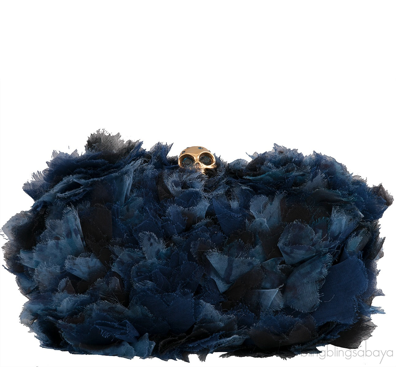 Alexander McQueen Skull Fabric Embellished Hard Clutch