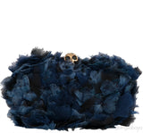 Alexander McQueen Skull Fabric Embellished Hard Clutch