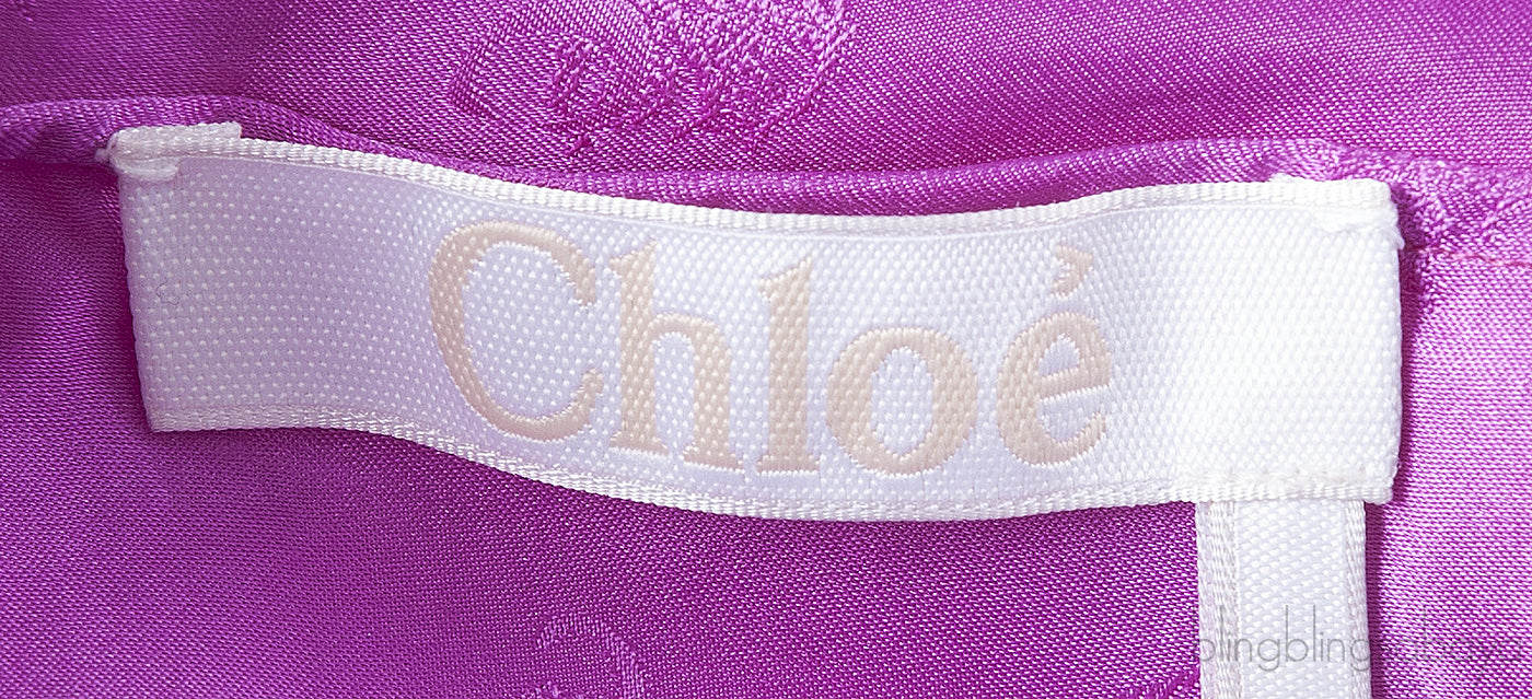 Silk Purple Logo Print Top