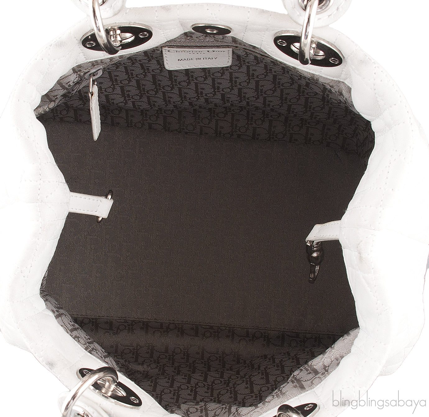 White Quilted Cannage Bag