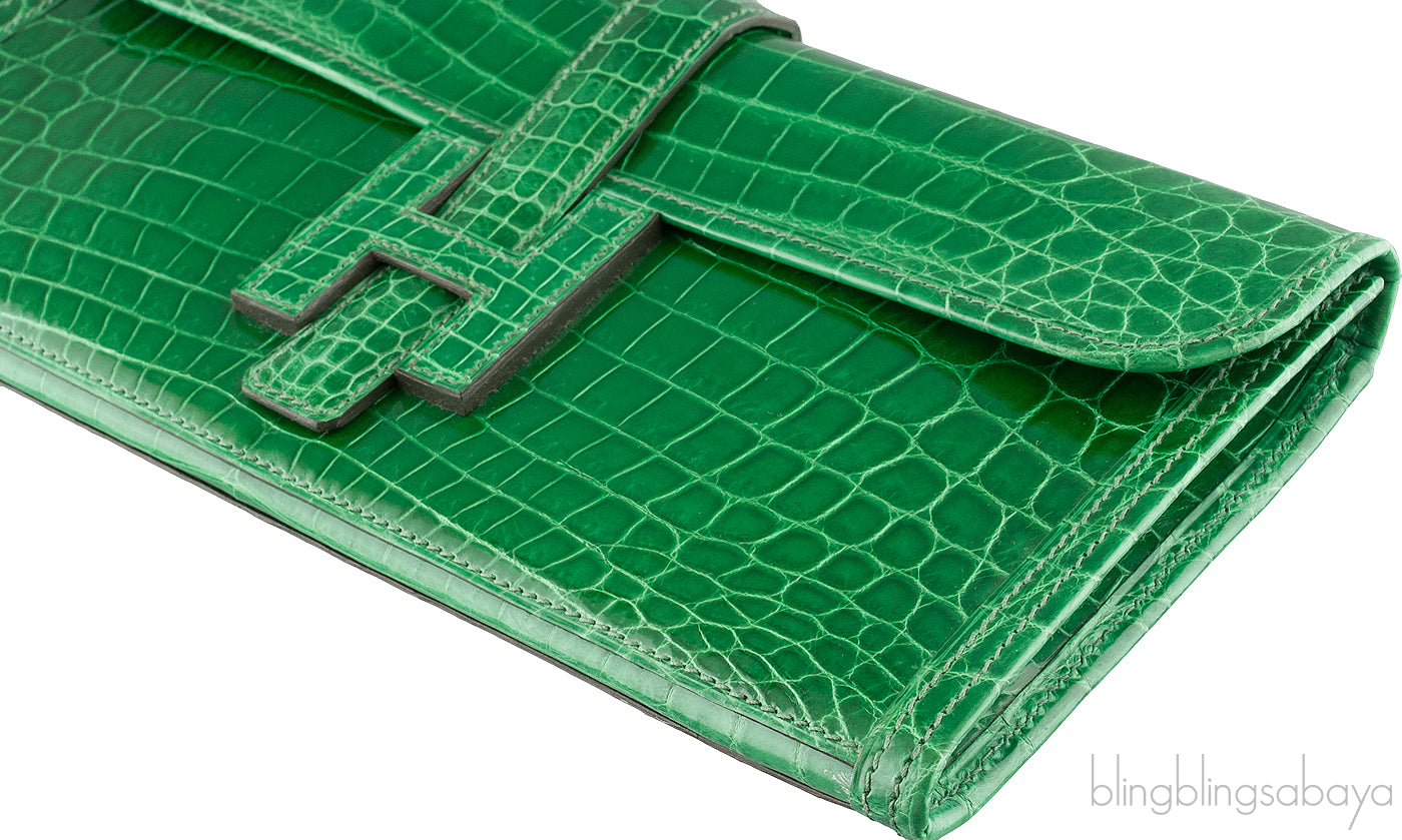 Jige Crocodile Emerald Green Patent