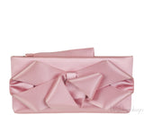 Pink Silk Bow Evening Clutch Bag