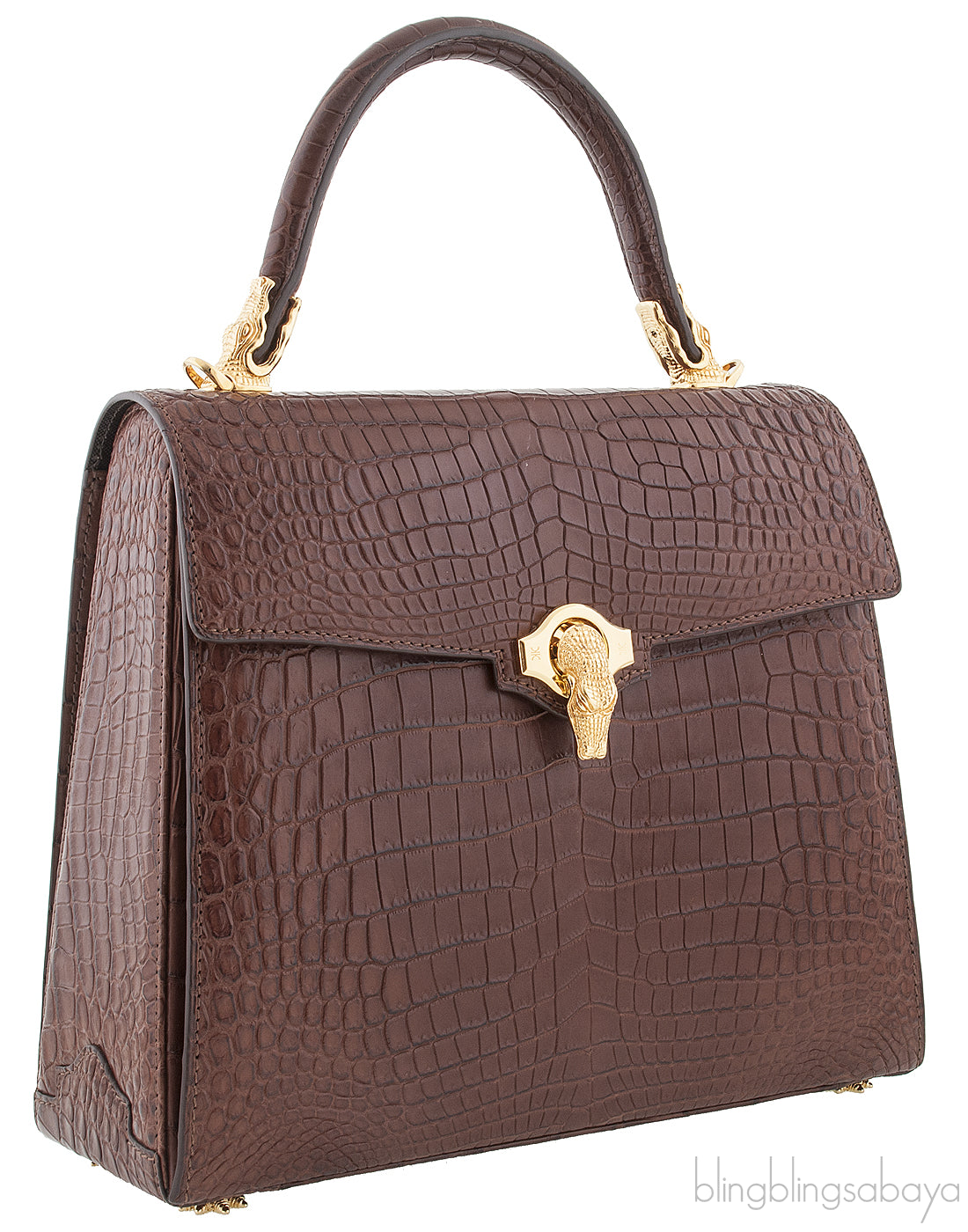 Signature Crocodile Brown Handbag