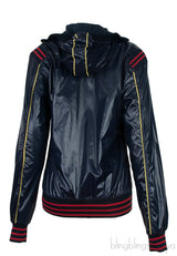 Blue Nylon Men\'s Hoodie Jacket
