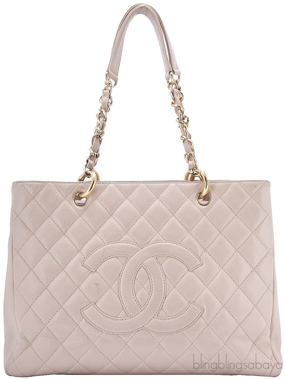 Beige Caviar Shopping Tote