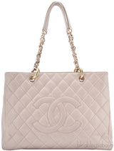 Beige Caviar Shopping Tote
