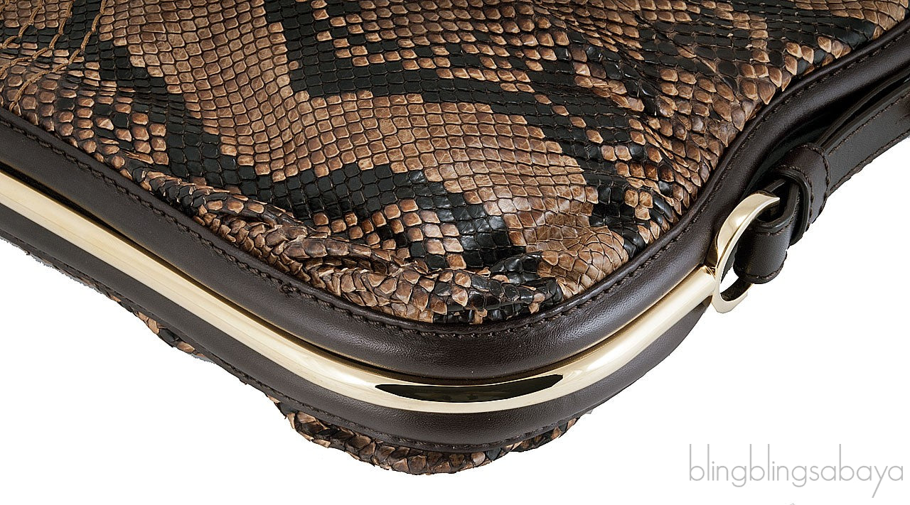 Ayse Python Shoulder Bag