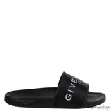 Givenchy Black Logo Print Pool Rubber Slides