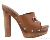 Brown Horsebit Mule