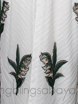 Off-white Floral Patch Abaya