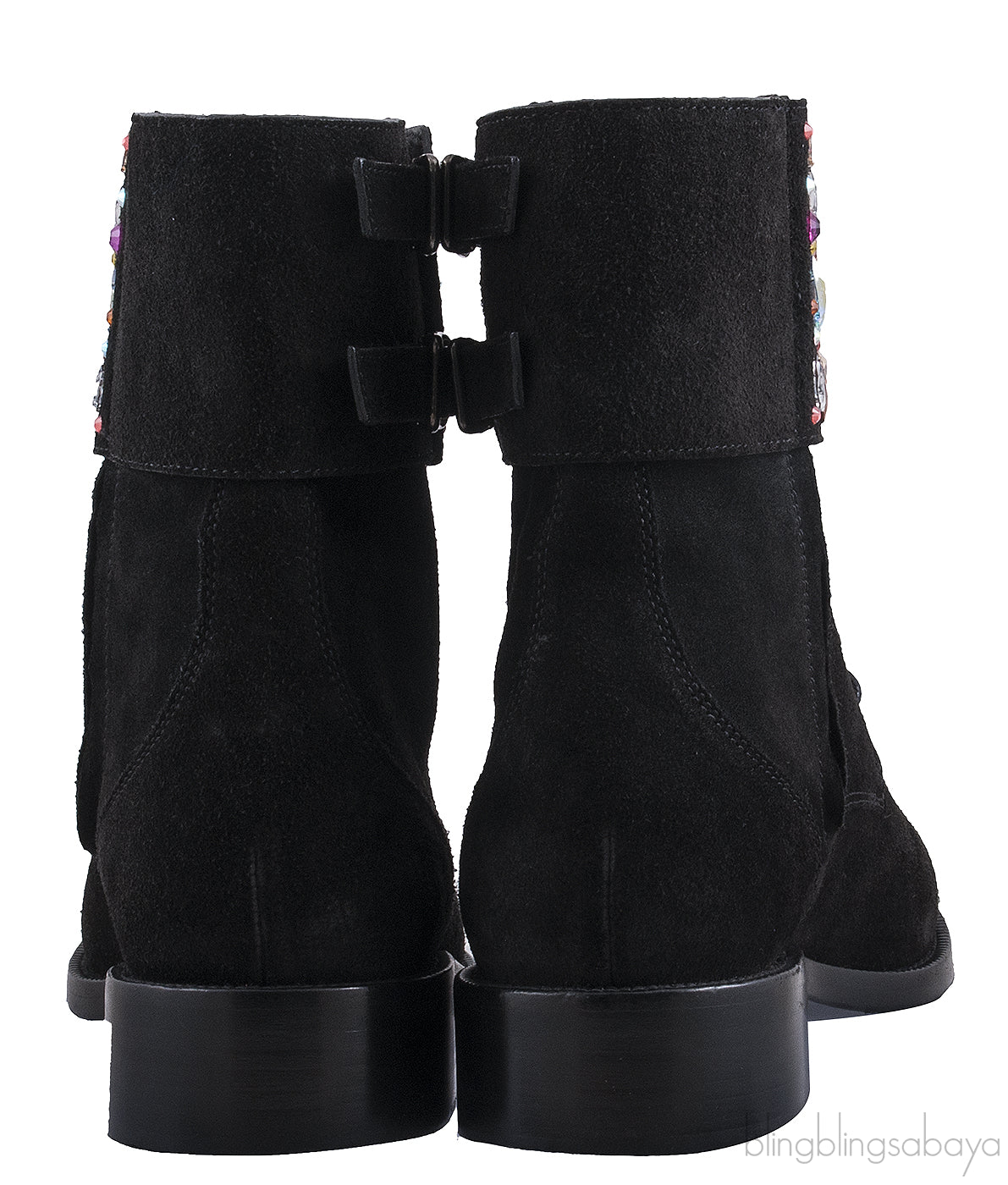 Jewelled Suede Ankle Boots