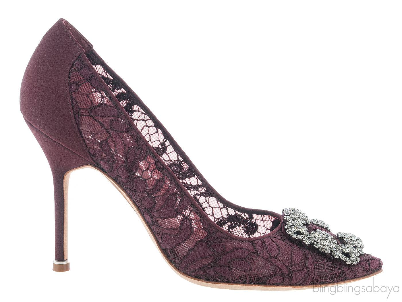 Maroon Lace Hangisi Pump