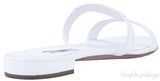 White Croco Print Flats