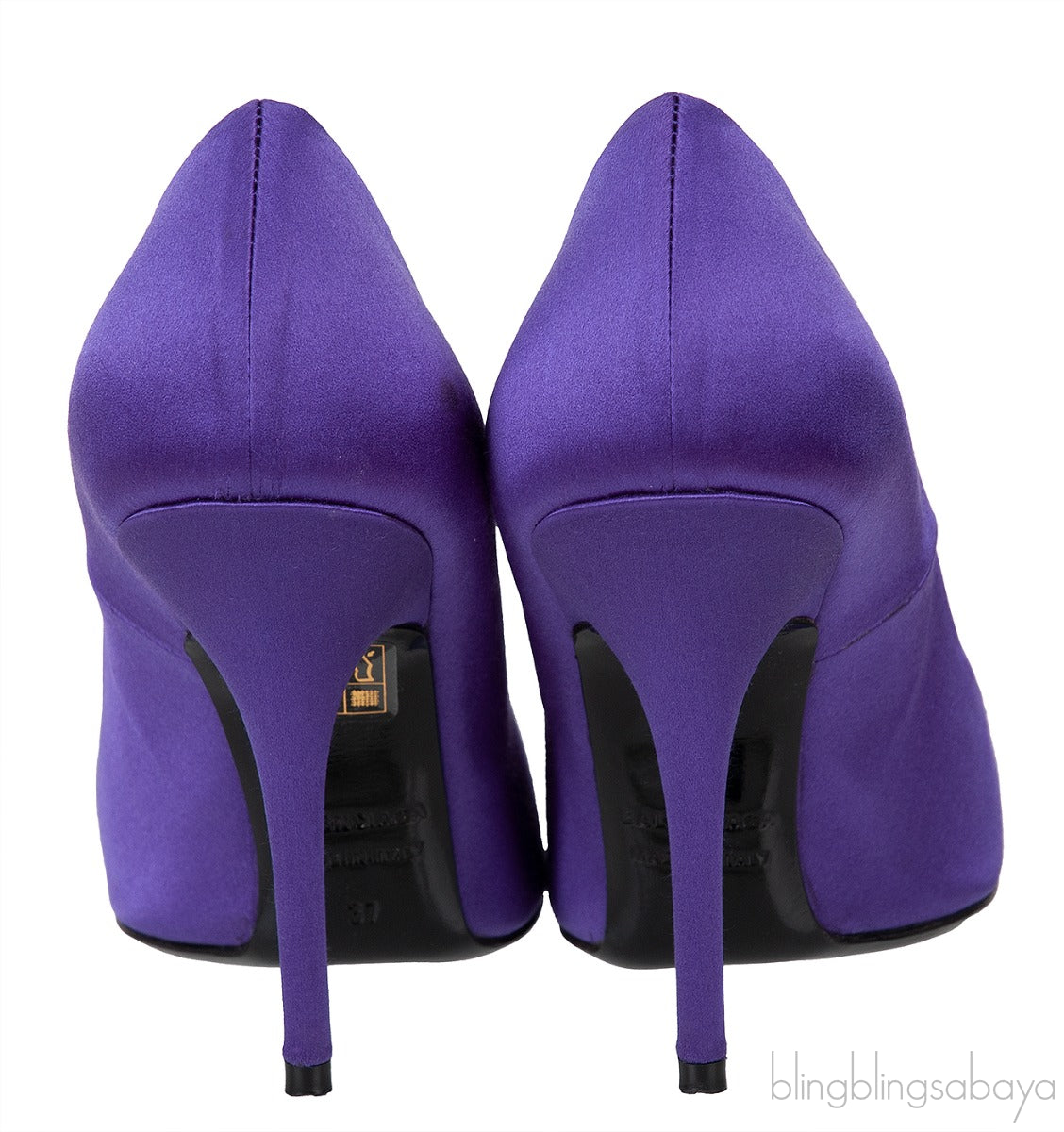 Purple Satin Pointed Toe Heels
