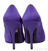 Purple Satin Pointed Toe Heels