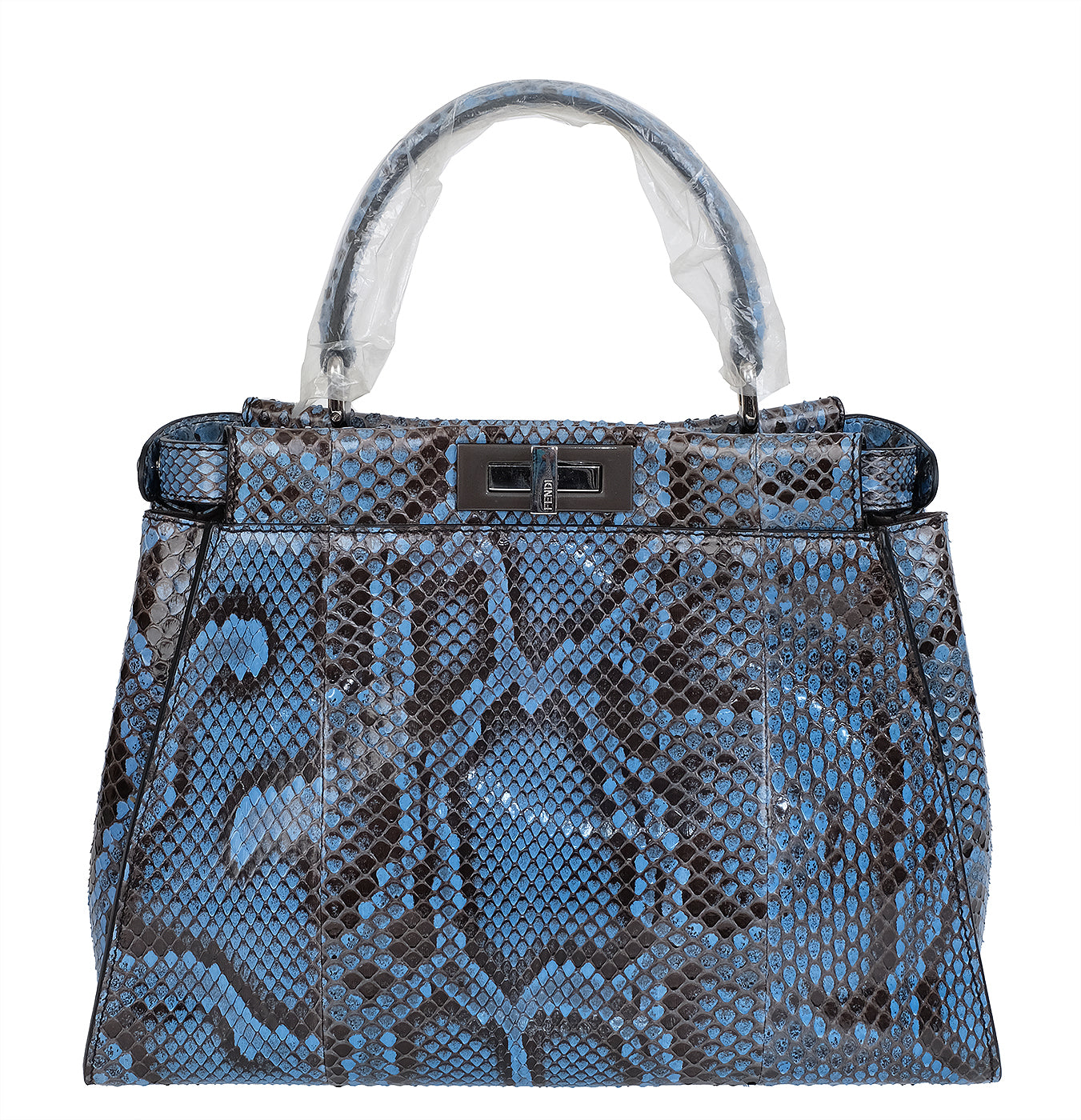 Fendi Peekaboo Medium Blue Python Bag
