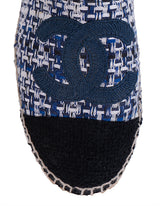 Chanel Blue CC Tweed Espadrille 41