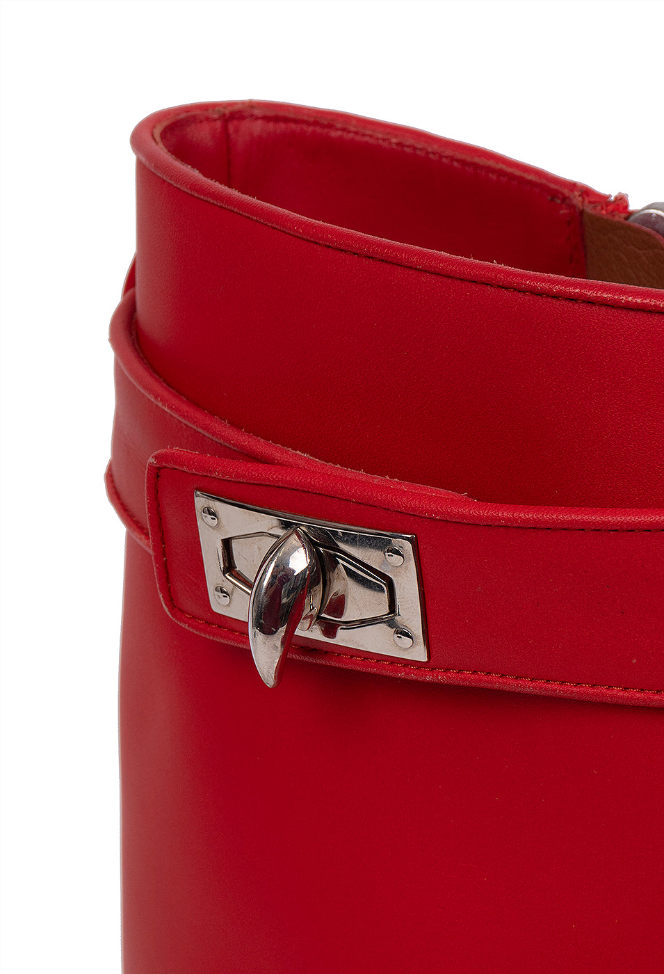 Givenchy Red Shark Lock Leather Boots