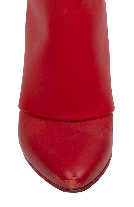 Givenchy Red Shark Lock Leather Boots