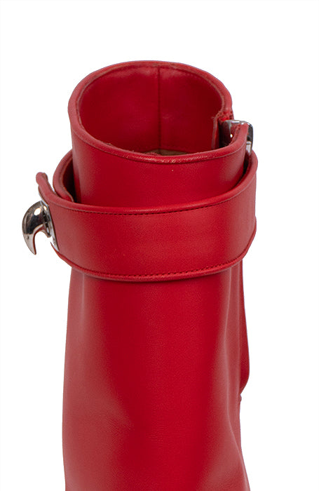 Givenchy Red Shark Lock Leather Boots