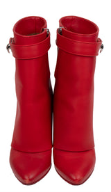 Givenchy Red Shark Lock Leather Boots