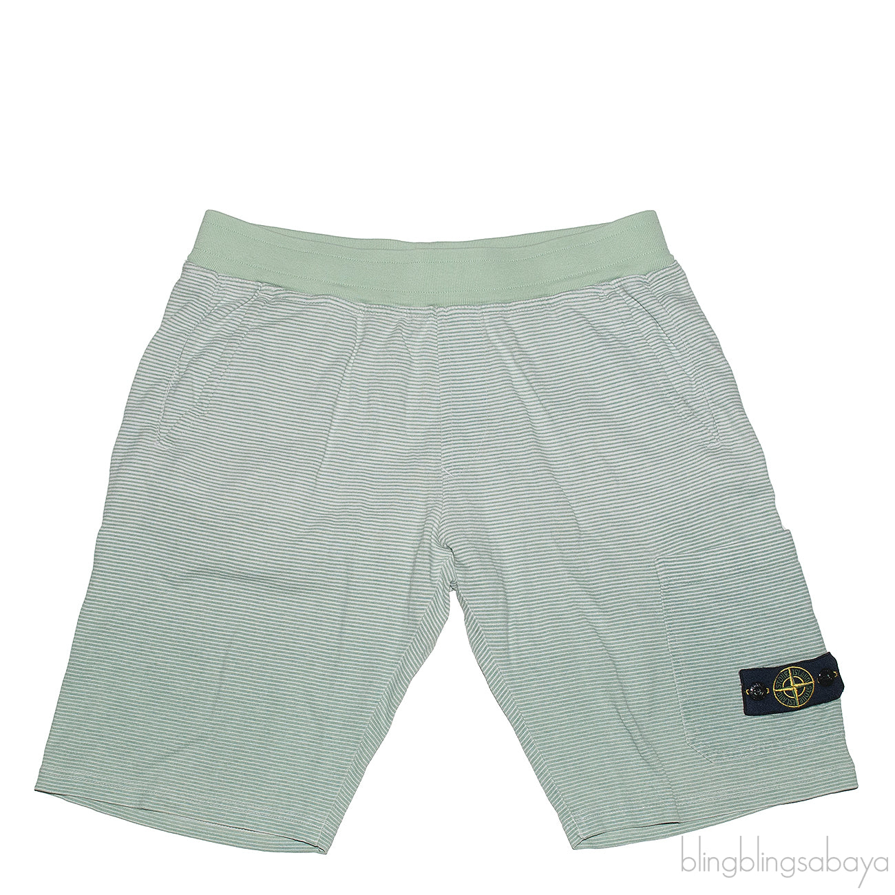 Stone Island Junior Green Stripe Printed Kids Short 14
