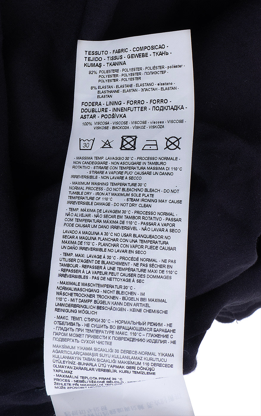 Emporio Armani Black Logo Pleated Dress