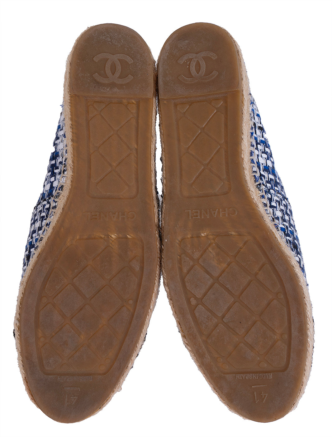 Chanel Blue CC Tweed Espadrille 41