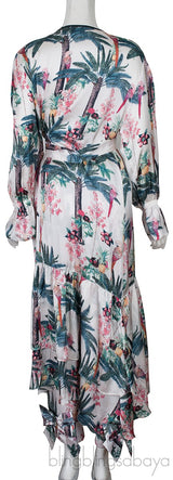 Bird Print Kimono & Bow Pants